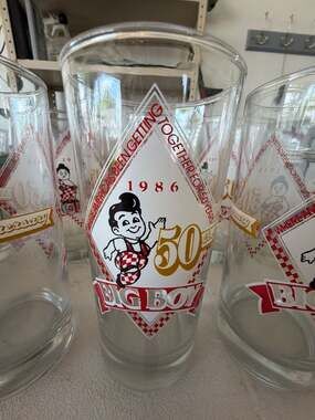 Vintage Big Boy 50th Anniversary 1936-1986 Promotional Collectible Glass